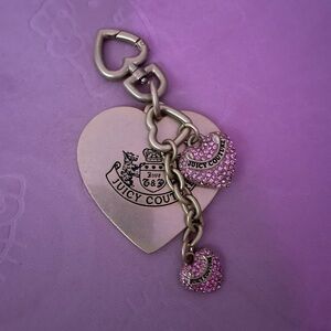 ON HOLD Juicy couture pink rhinestone heart key fob